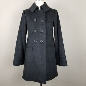 J Crew Charcoal Gray Wool Double Breasted Pea Coat